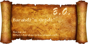 Barabás Orbó névjegykártya
